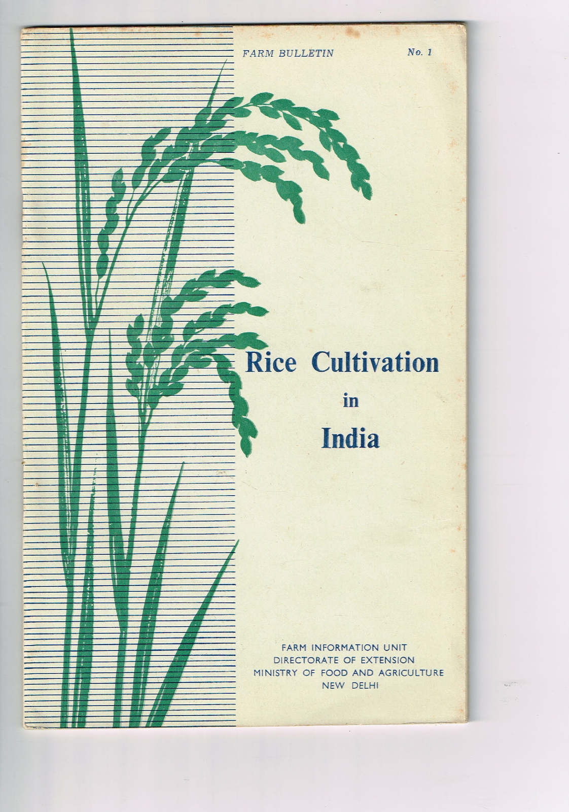Vintage 1960s Farm Brochure India New Delhi Rice Cultivation in India