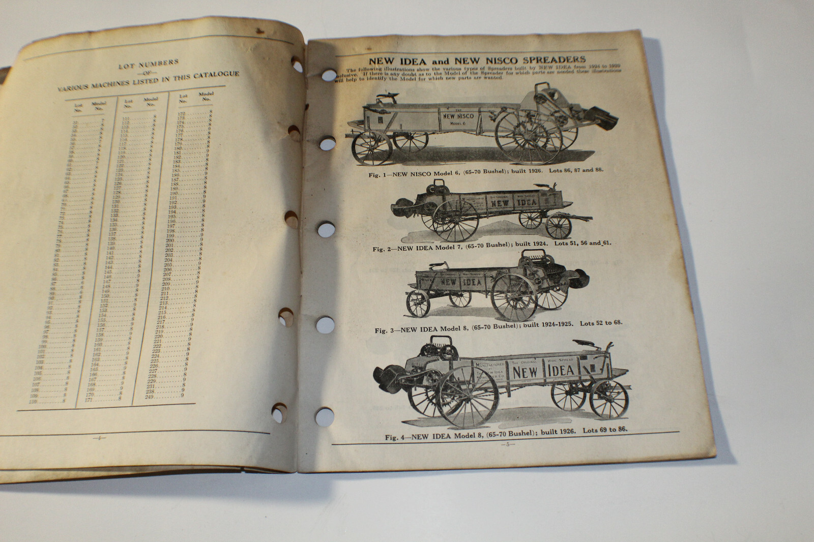 1947 New Idea No. S-43 New Nisco Model 6 Manure Spreaders Repair Parts List