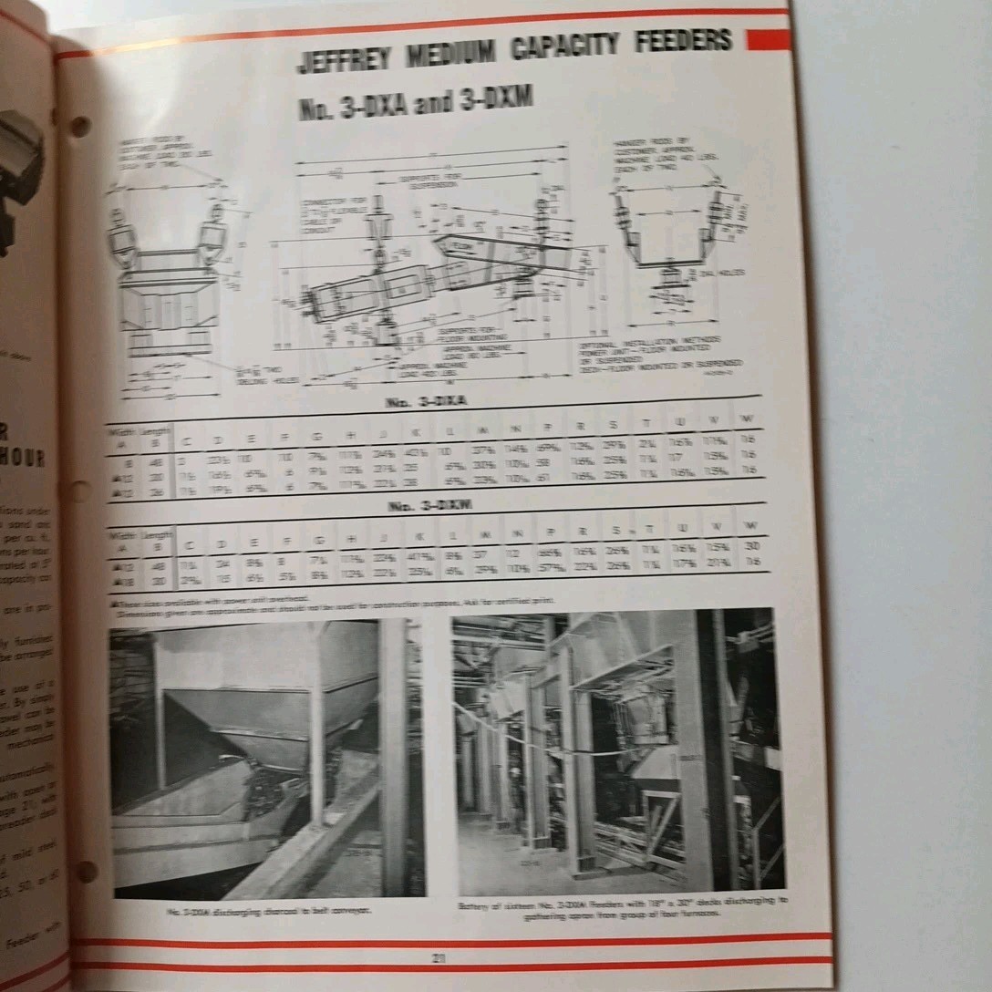 1960s Jeffrey Electric Vibrating Feeders And Conveyors Machinery Catalog 998