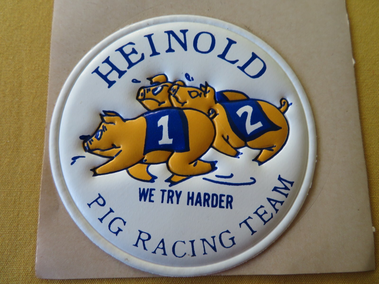 HEINOLD HOG MARKETS Large Matchbook & HOG RACING TEAM Vinyl Sticker ADVERTISING