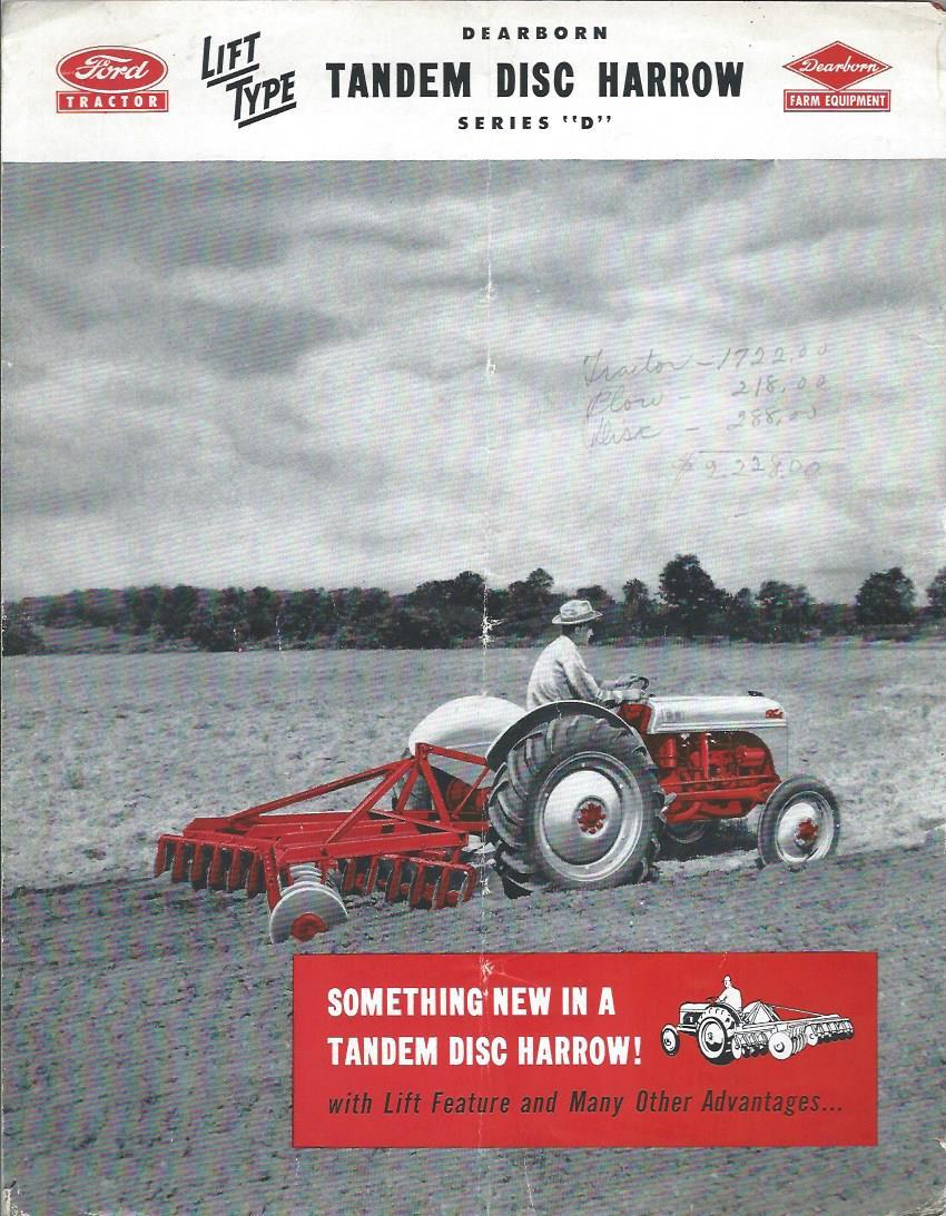 Farm Implement Brochure – Dearborn – Series D Tandem Disc Harrow c1948 (F3303)