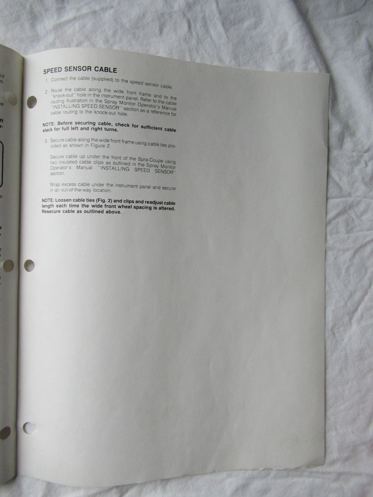 Melroe Spra-Coupe Speed Sensor Adapter Package Mounting Instructions Manual