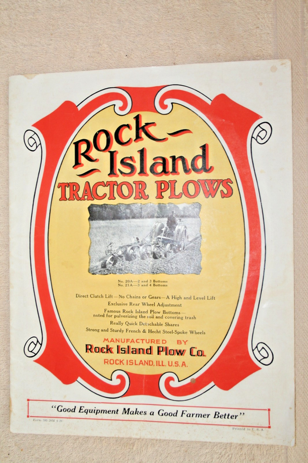 ROCK ISLAND TRACTOR & PLOWS BROCHURE 1920
