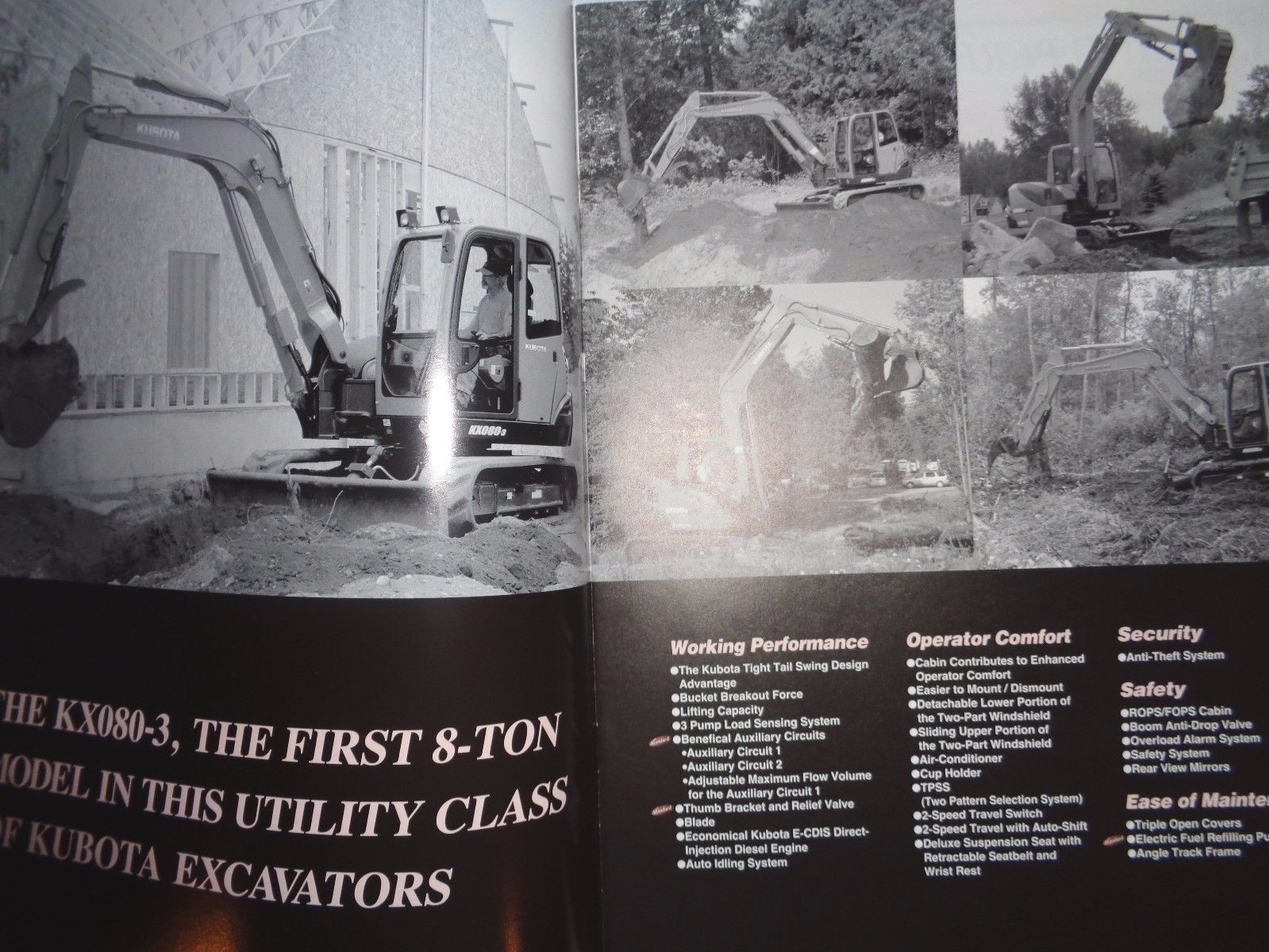 *Kubota KX080-3 Utility Class Excavator New Product Guide Brochure literature ad