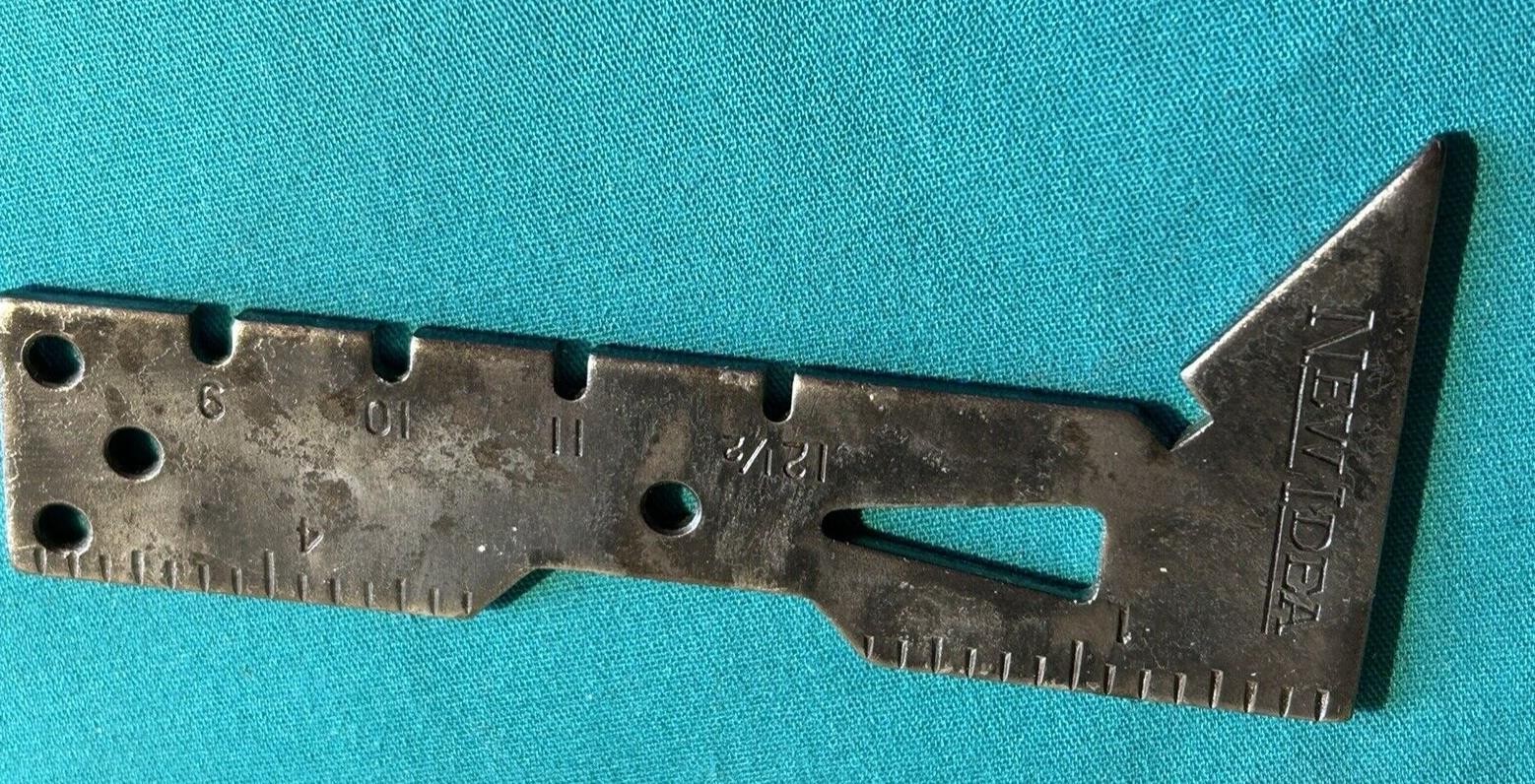 Vtg 1950s New Idea Advertising Wire Gauge 5&Prime; Ruler Measure Implement Wrench