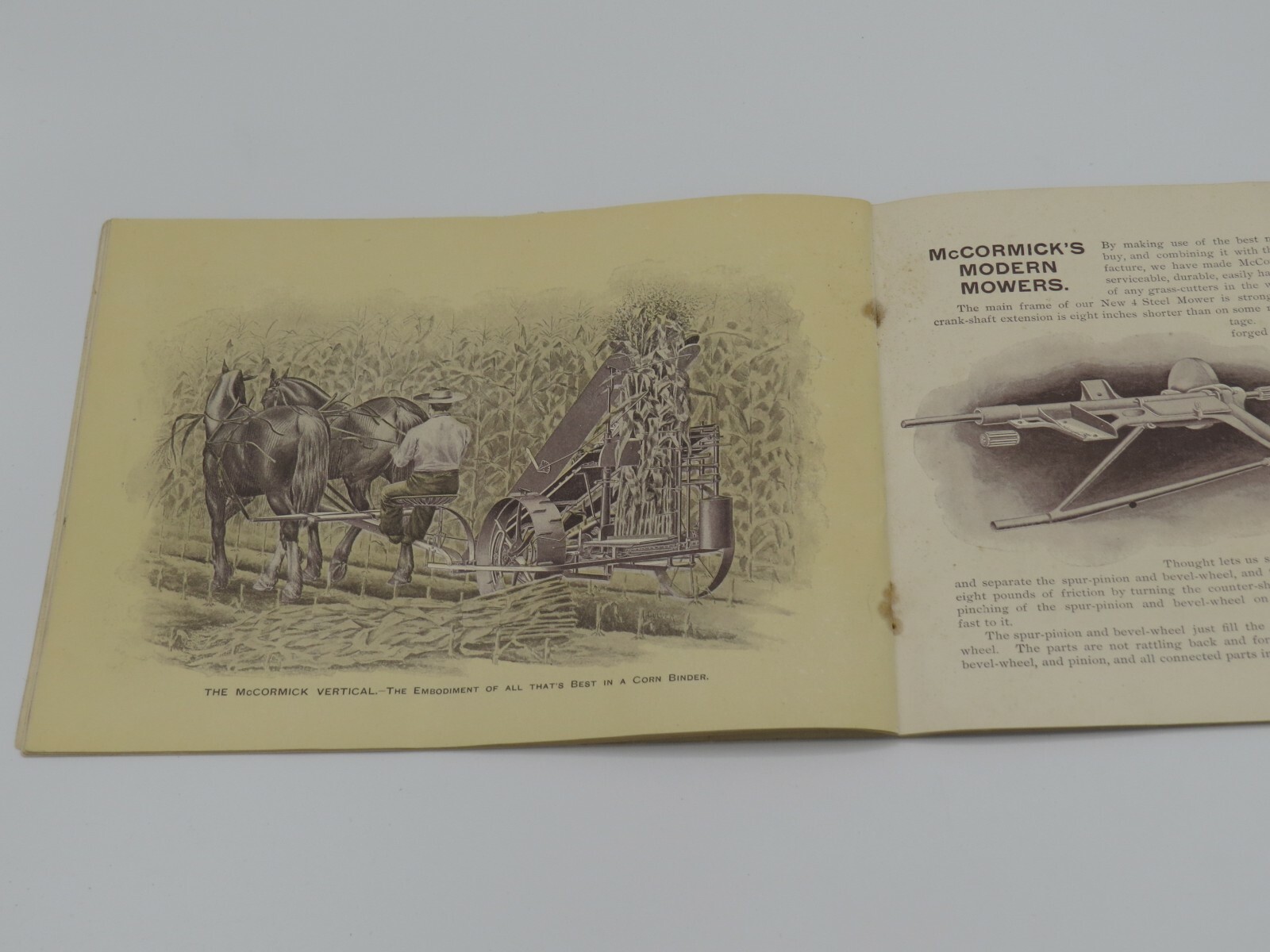 Vintage 1890&rsquo;s McCormick&rsquo;s Right Hand IH Deering Catalog Brochure RARE Binder