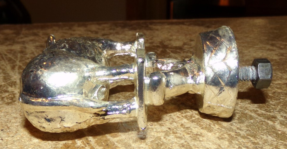 vintage heavy metal silver color shorthorn cow trophy top in nice shape used
