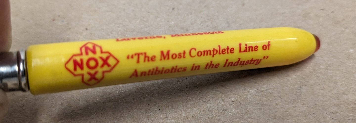 Vintage Northern States Laboratories Luverne MN Bullet Pen Nox Antibiotics