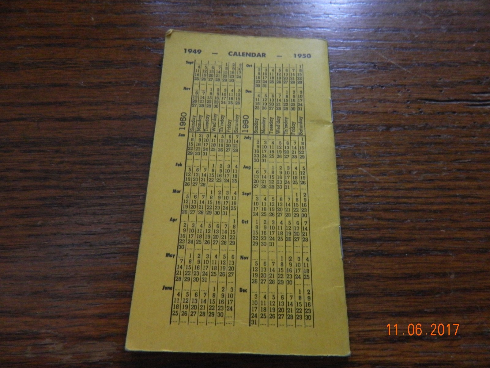 INDIANA FARM BUREAU 1950 POCKET NOTEBOOK CALENDER- COLLIE DOG