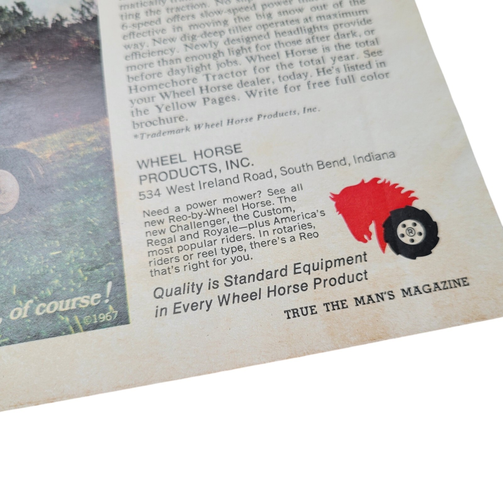 Vtg 60&rsquo;s Wheel Horse Tractor Print AD 6 & 3 Speed Automatic Transpower