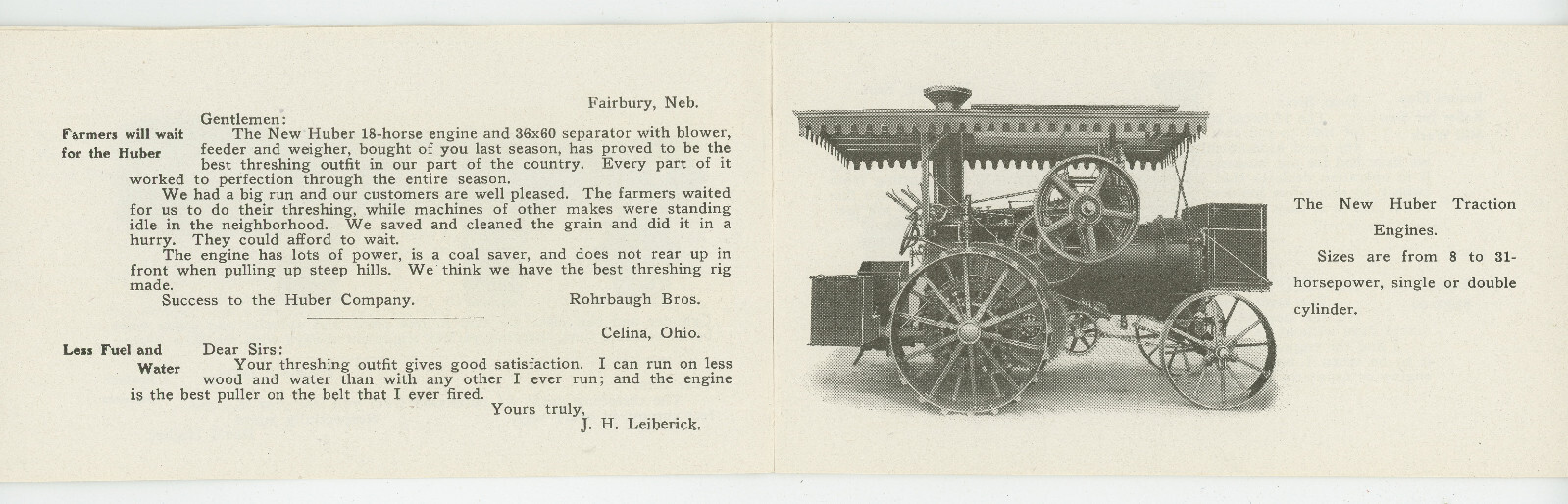 Early 1900&rsquo;s Huber Farm Thresher 20 Page Machinery Pamphlet