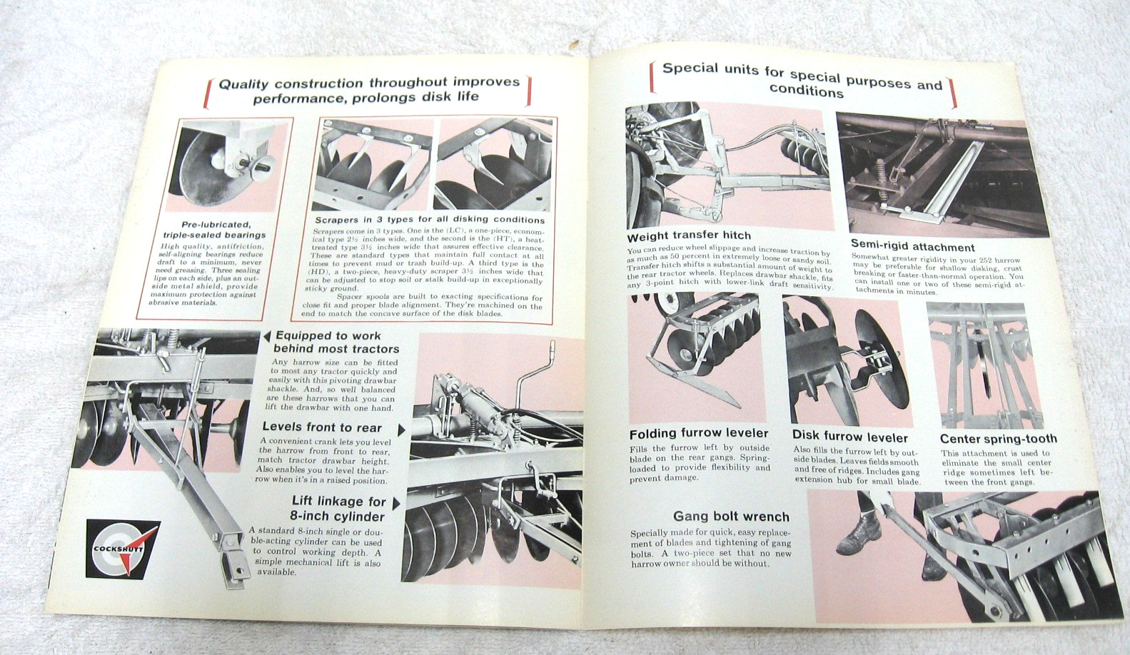 VINTAGE 1968 COCKSHUTT TRACTOR 251 252 253 DISK HARROW BROCHURE ORIGINAL