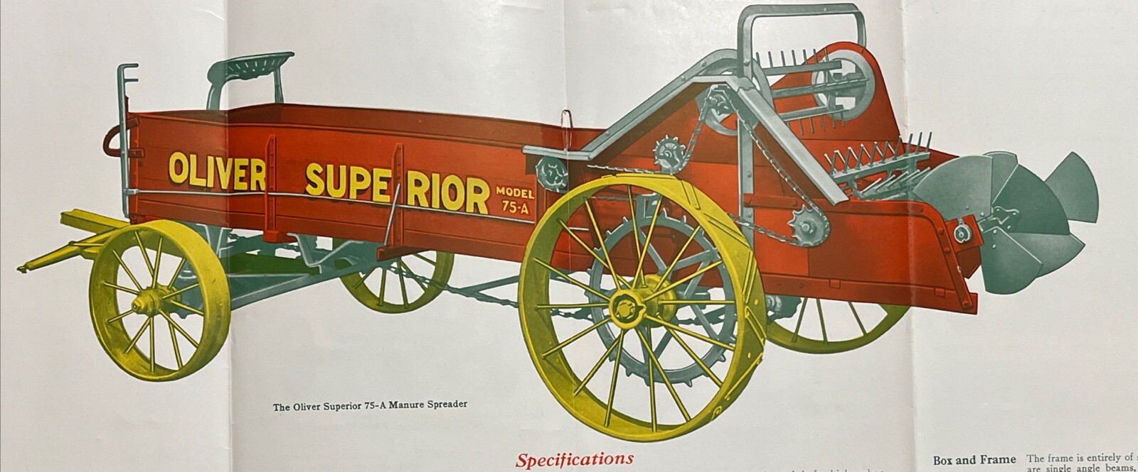 1932 Oliver Superior Spreader Specifications Agricultural Sales Brochure