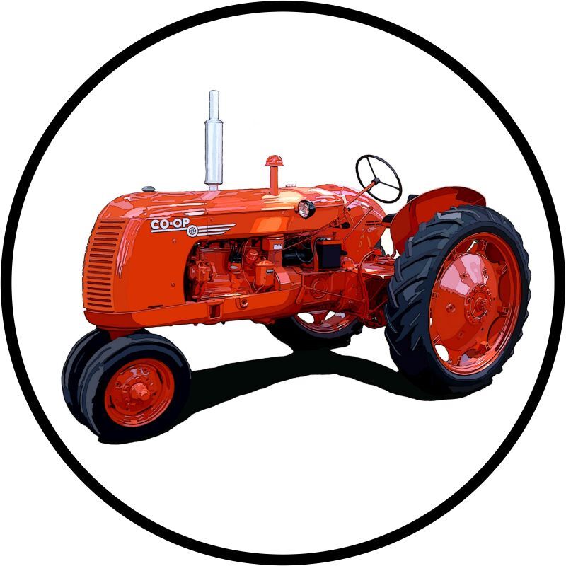 Co-Op Model E-3 Tractor NEW Metal Sign 28&Prime; Diameter Round AMERICAN STEEL