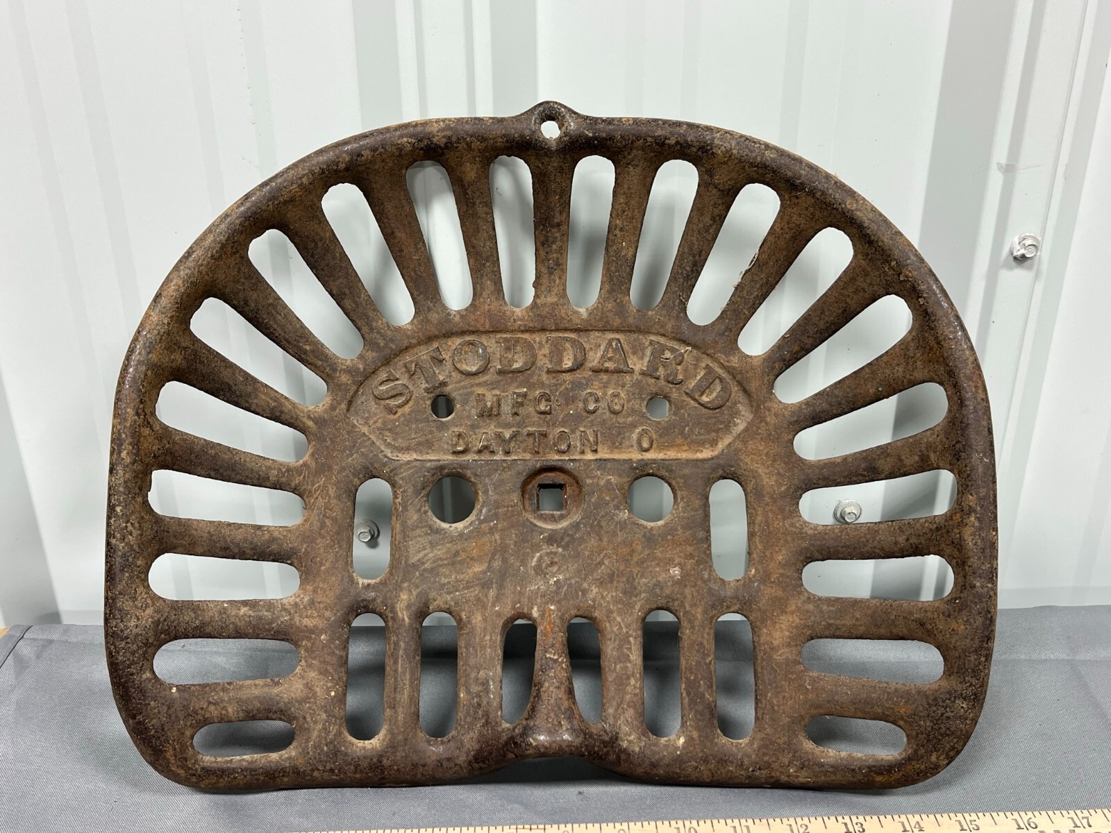 Vintage STODDARD Cast Iron Seat Implement Equipment Mower Plow DAYTON Ohio