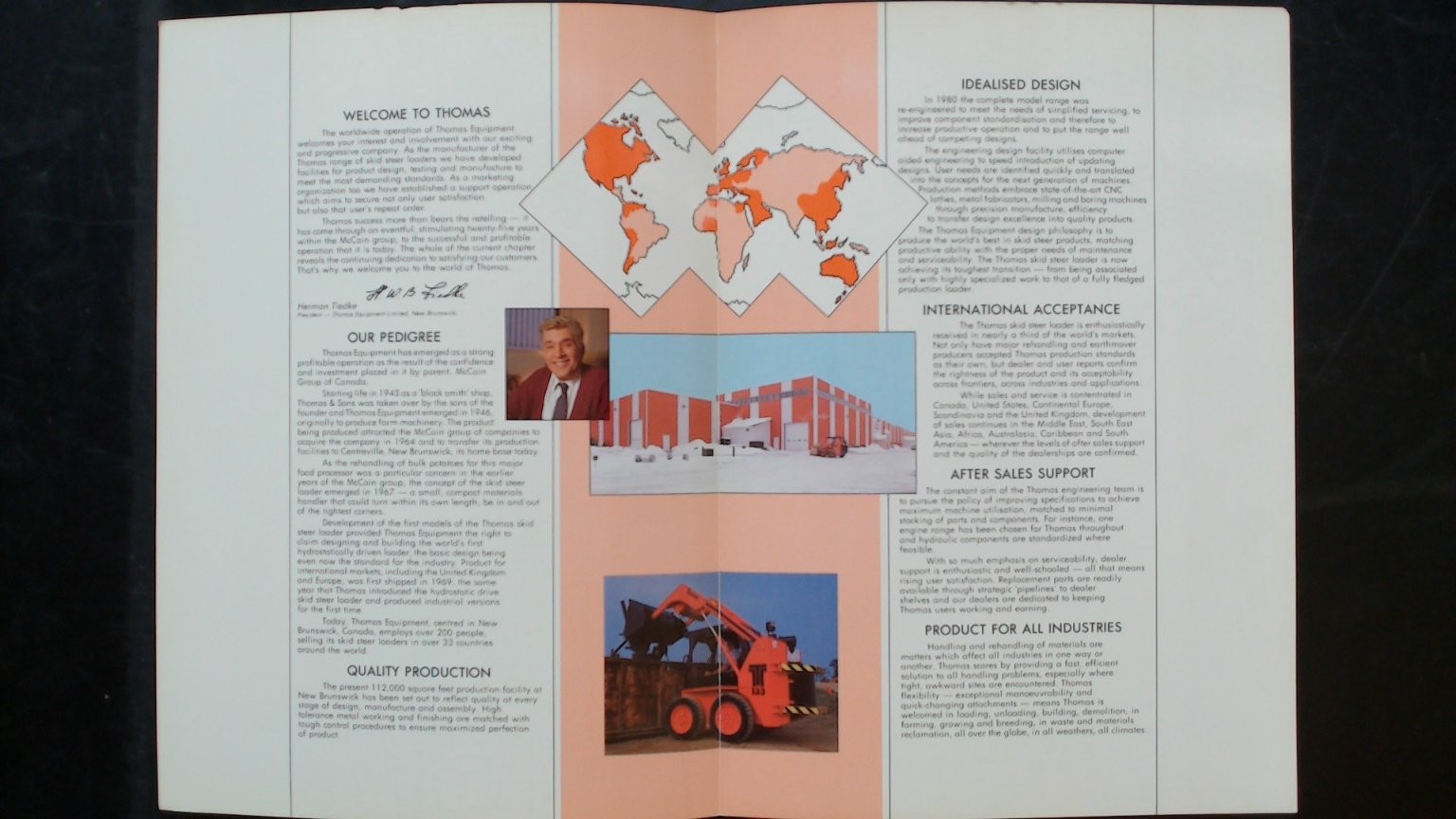 Thomas Skid Steer Loader Brochure Agriculture Equipment Vintage 1980s
