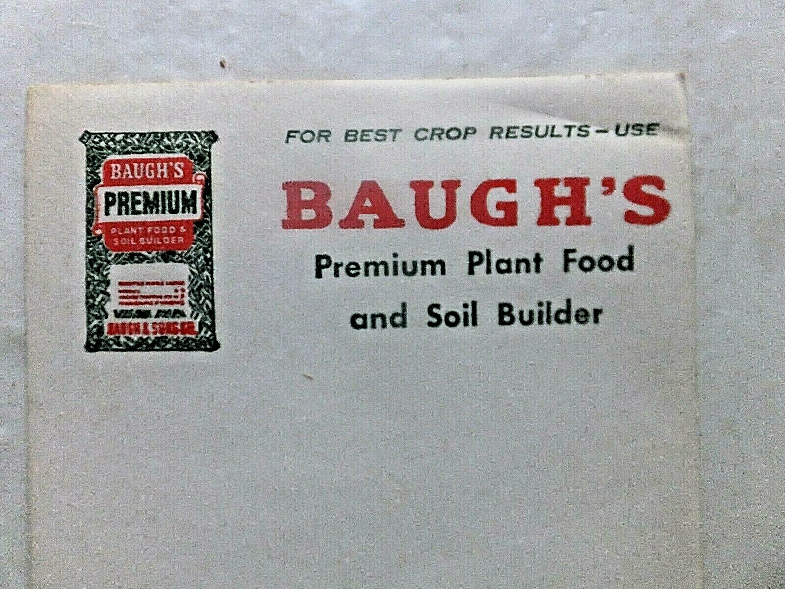 ca.1950&rsquo;s/60&rsquo;s Illustrated Notepad. Baugh&rsquo;s Premium Plant Food. 9 Sheets.