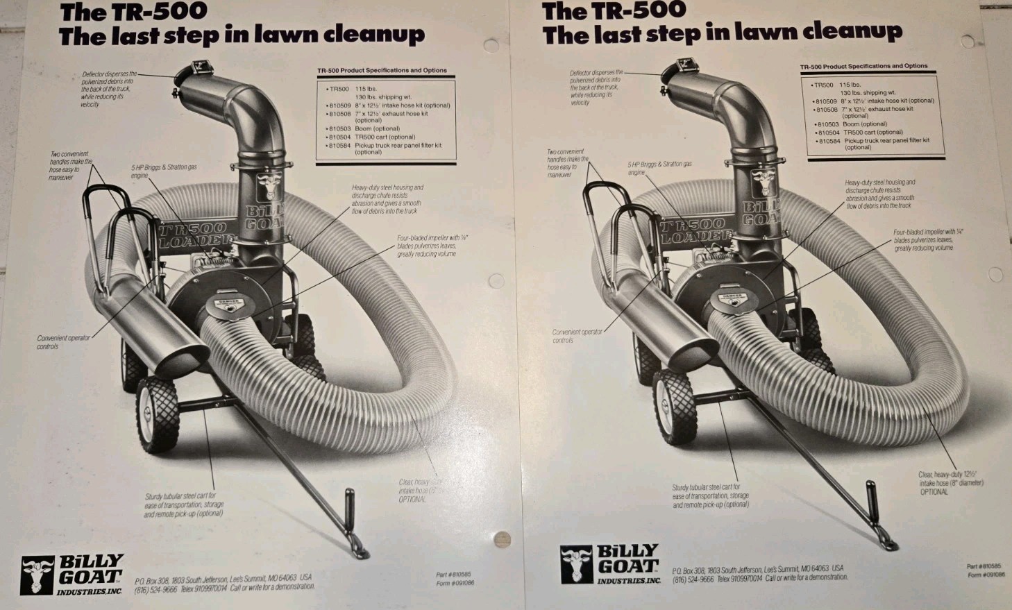GROUP OF 13 BILLY GOAT INDOOR OUTDOOR VACCUMS DEALERSHIP ADVERTISEMENTS