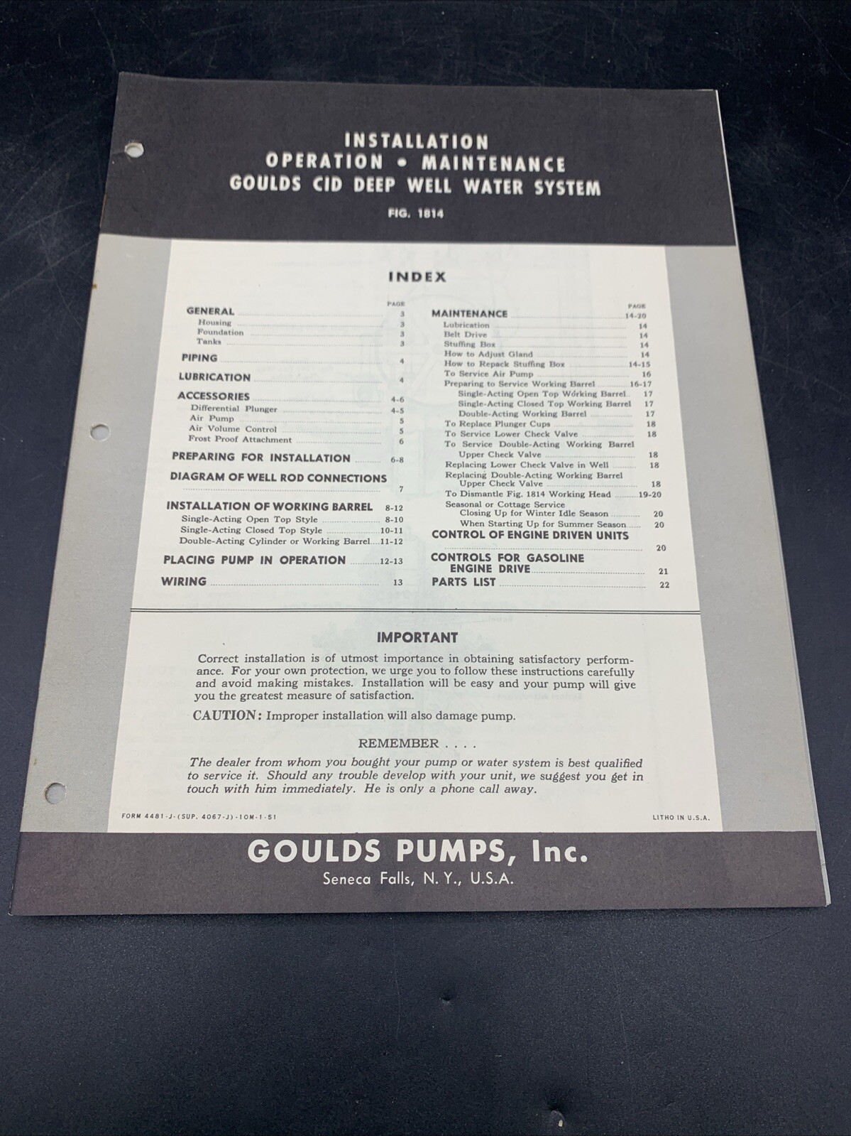 Large Lot 1940’s Goulds Pumps Sales Brochures-Install-Maintenance-Price Lists