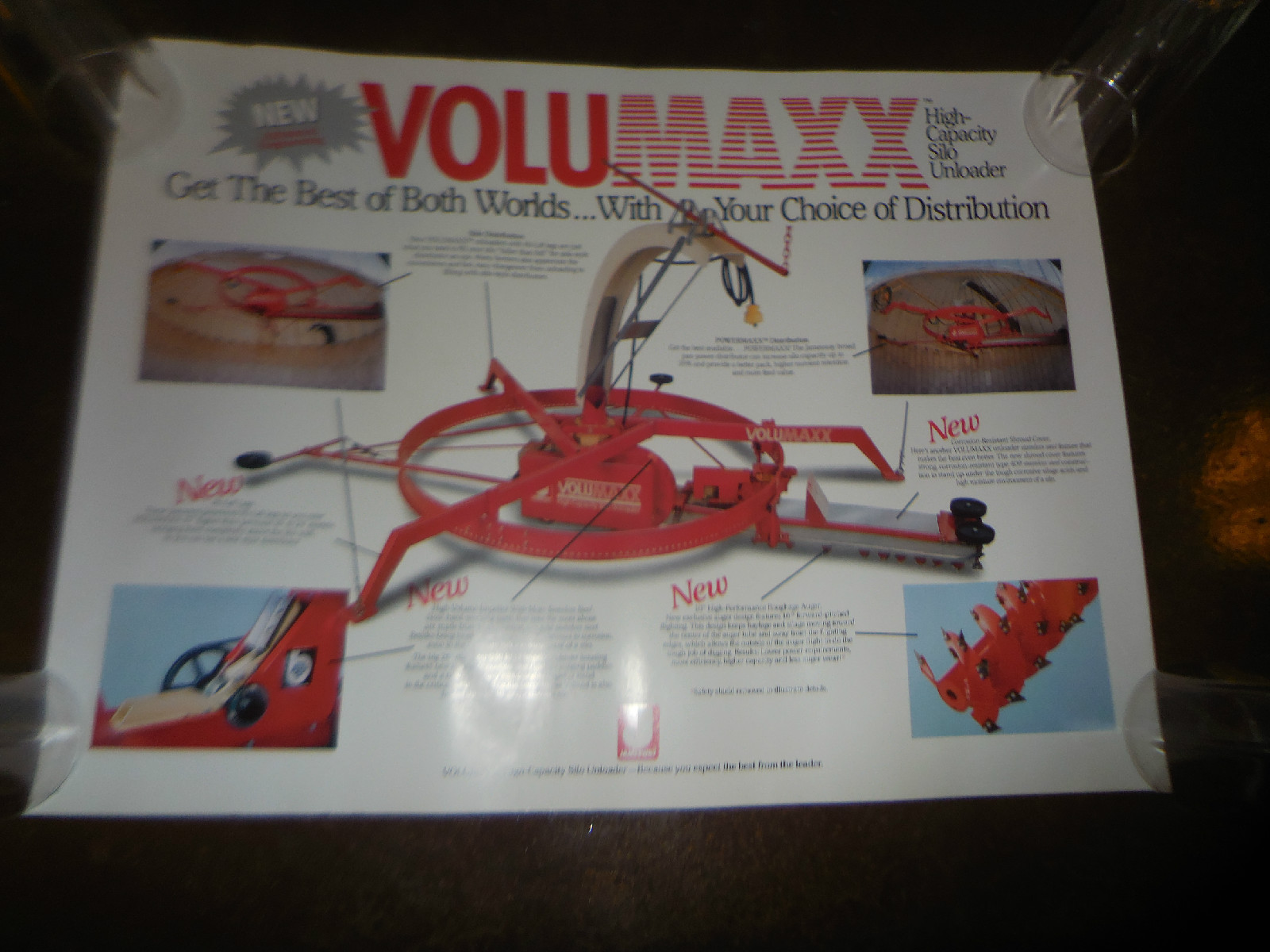 Original Volumaxx High Capacity Silo Unloader Sales Poster 17&Prime; X 23&Prime; NOS Rare