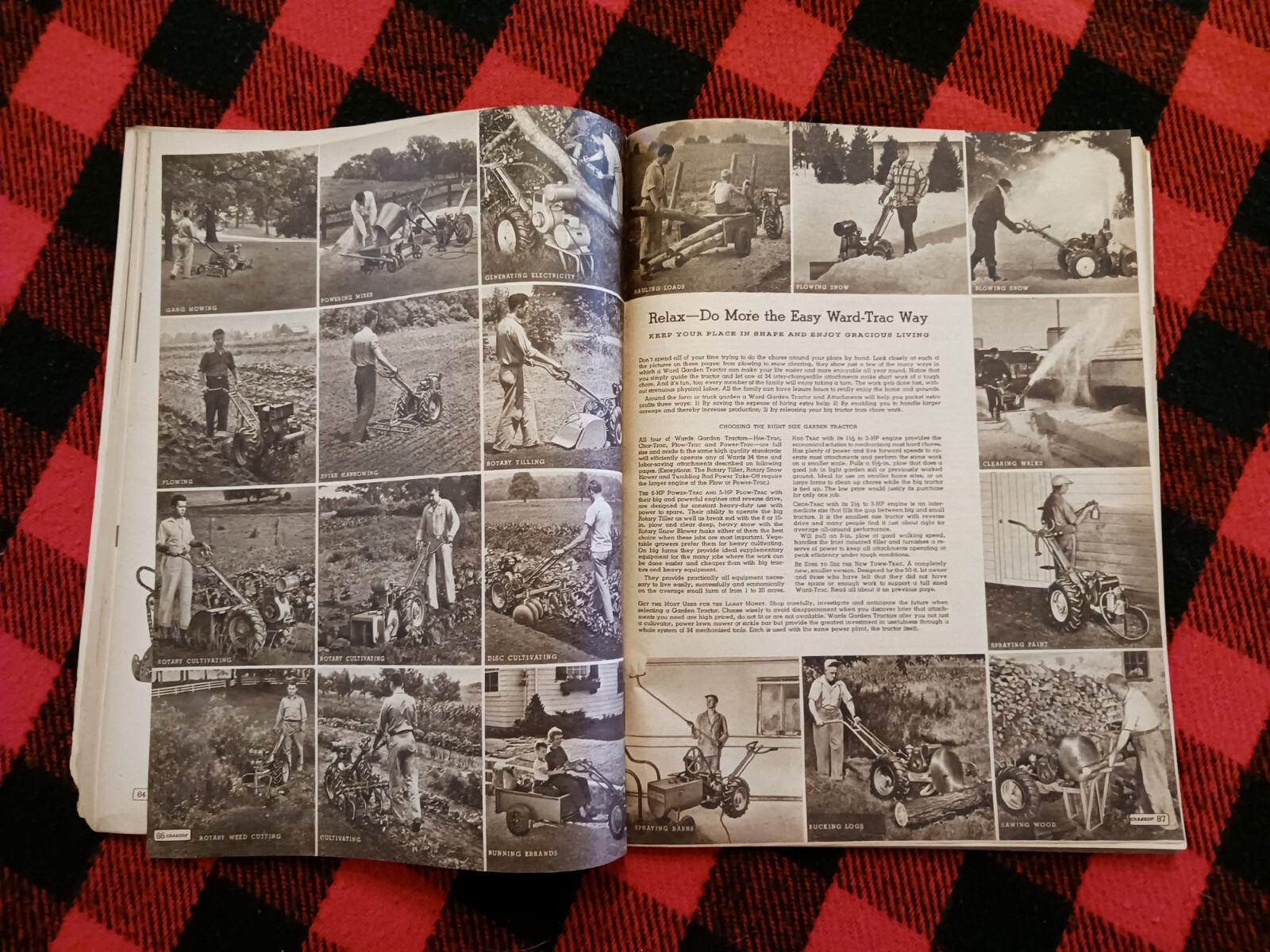 1953 Montgomery Ward Farm Catalog Wards Hoe Plow Trac Garden Tractor
