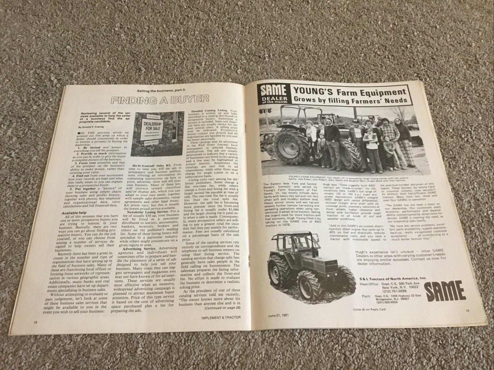 Implement & Tractor Magazine June 21, 1981 Farming Agriculture Vintage Ads J