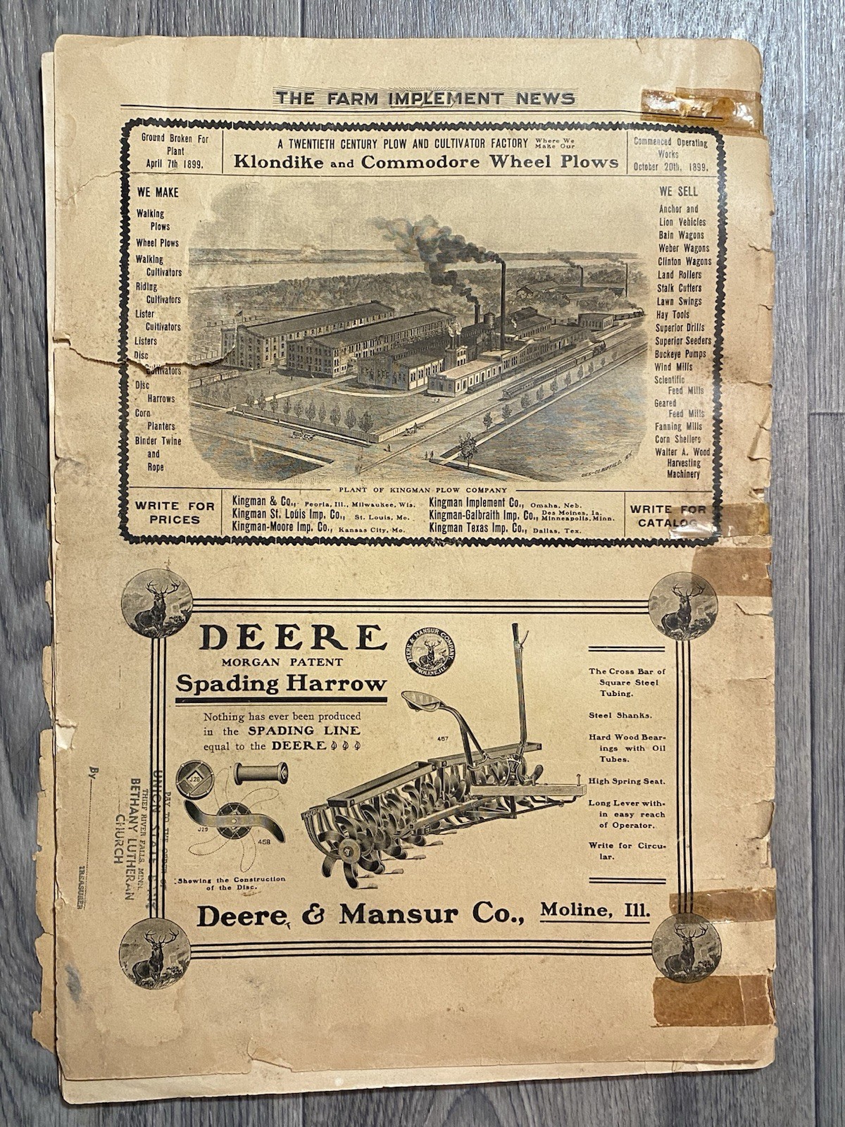 1902 The Farm Implement News Advertising Newspaper Chicago Masonic Temple