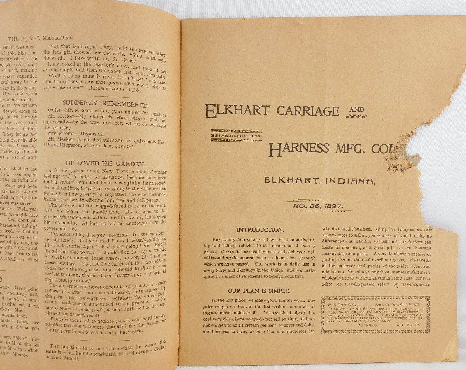 1897 Carriage And Harness Catalog Elkhart Indiana with PRICES Antique Brochure
