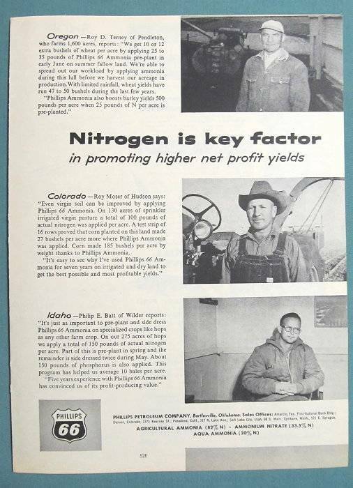8×11 Original 1961 Fertilizer Ad features Roy Terney of Pendleton Oregon