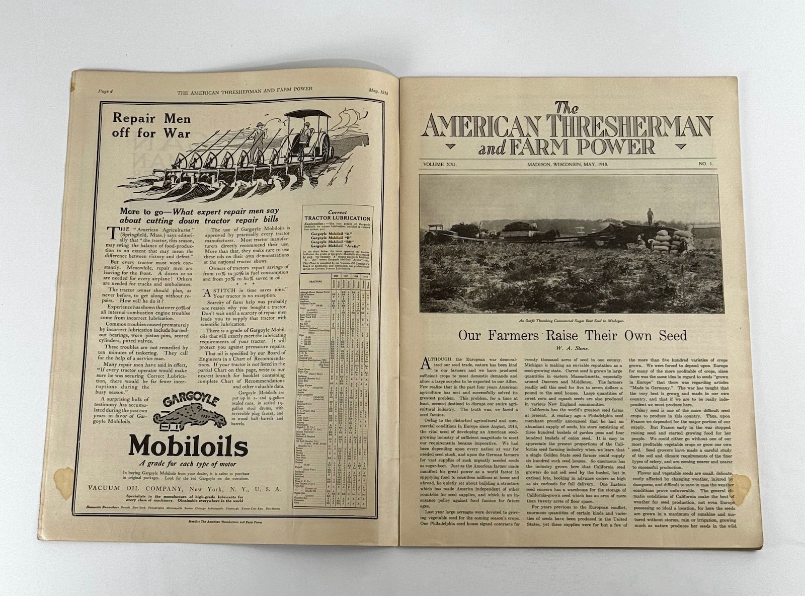 The American Thresherman & Farm Power MAGAZINE May 1918 MADISON, WIS.