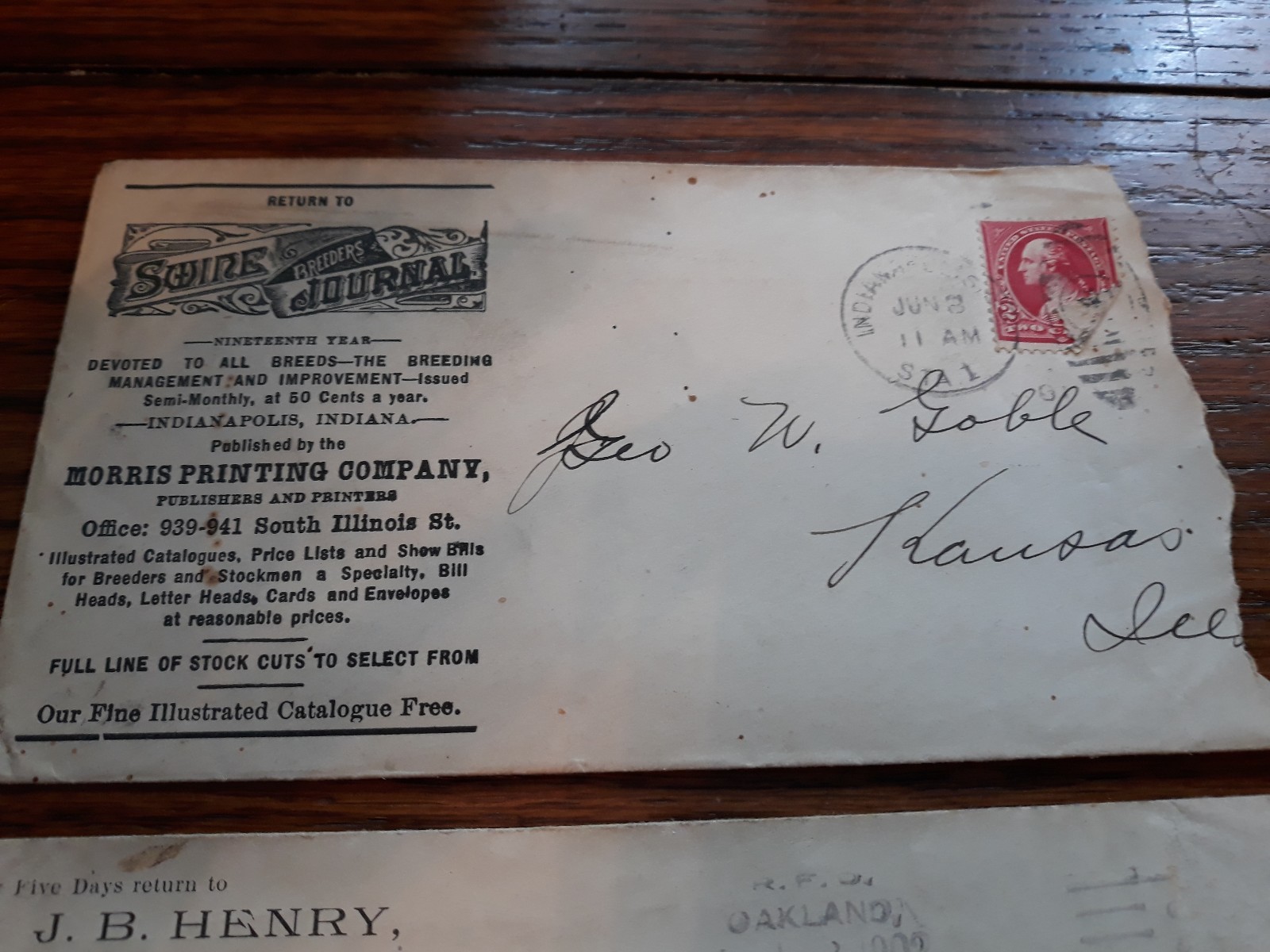 3 vintage 1900 era ENVELOPES-poland china swine-swine journal-rural world
