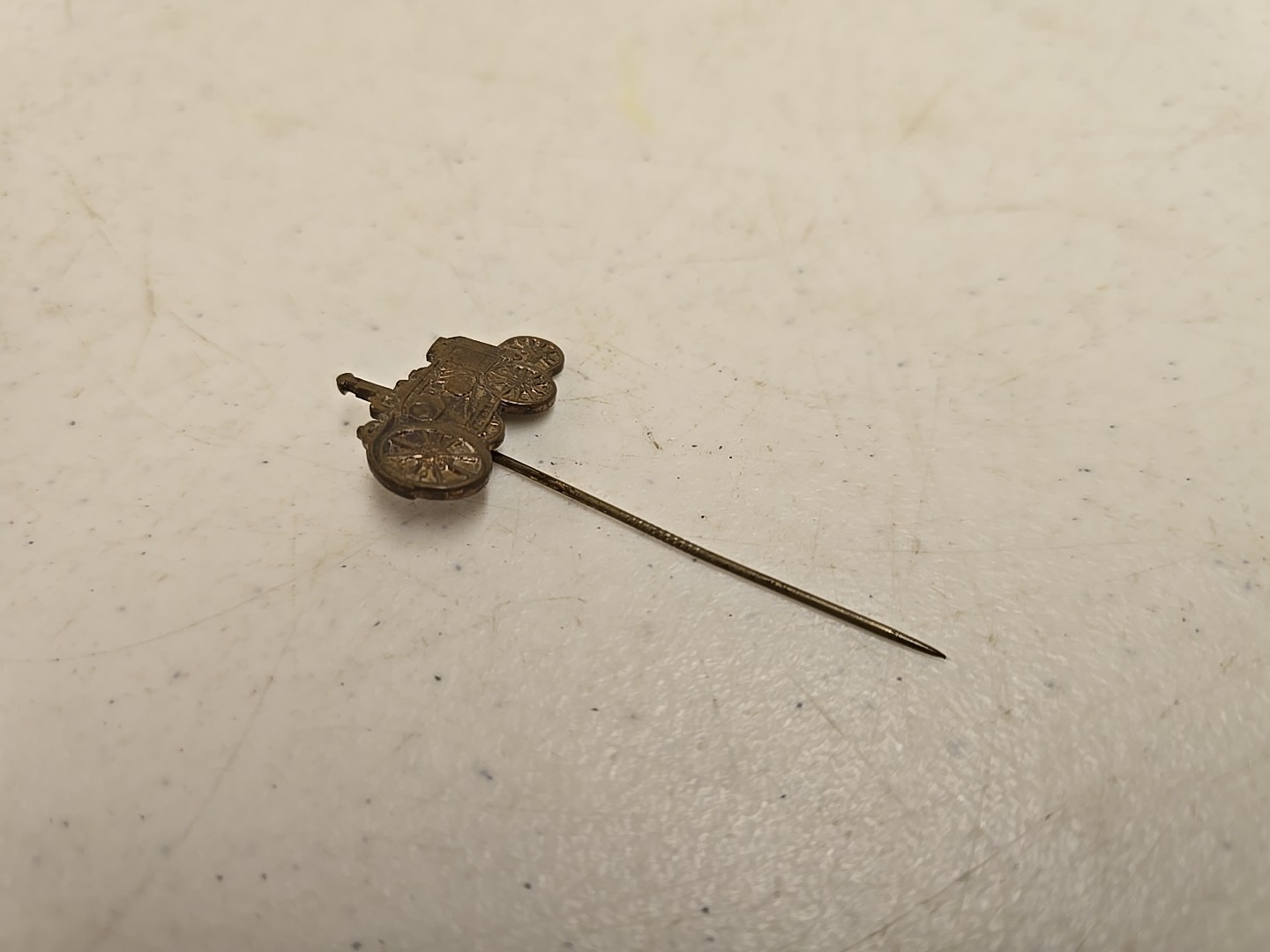 Antique 2.5&Prime; Brass Advance-Rumley La Porte IN Advertising Tractor Stick Pin