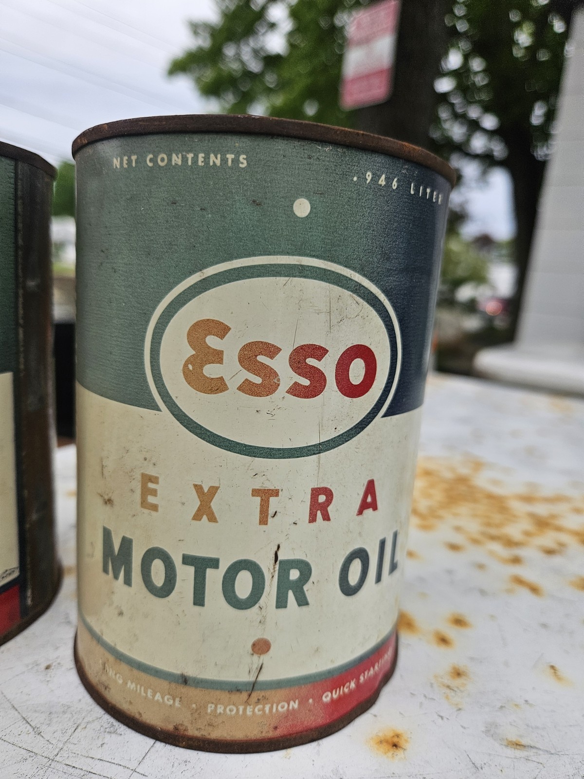 2 ESSO TOP CUT OPEN EMPTY Vintage Metal Cans