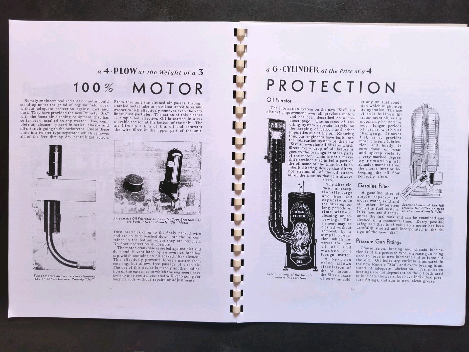 1920s Rumley 6 Tractor Dealer Brochure Owners Manual Print Advertising Reprint
