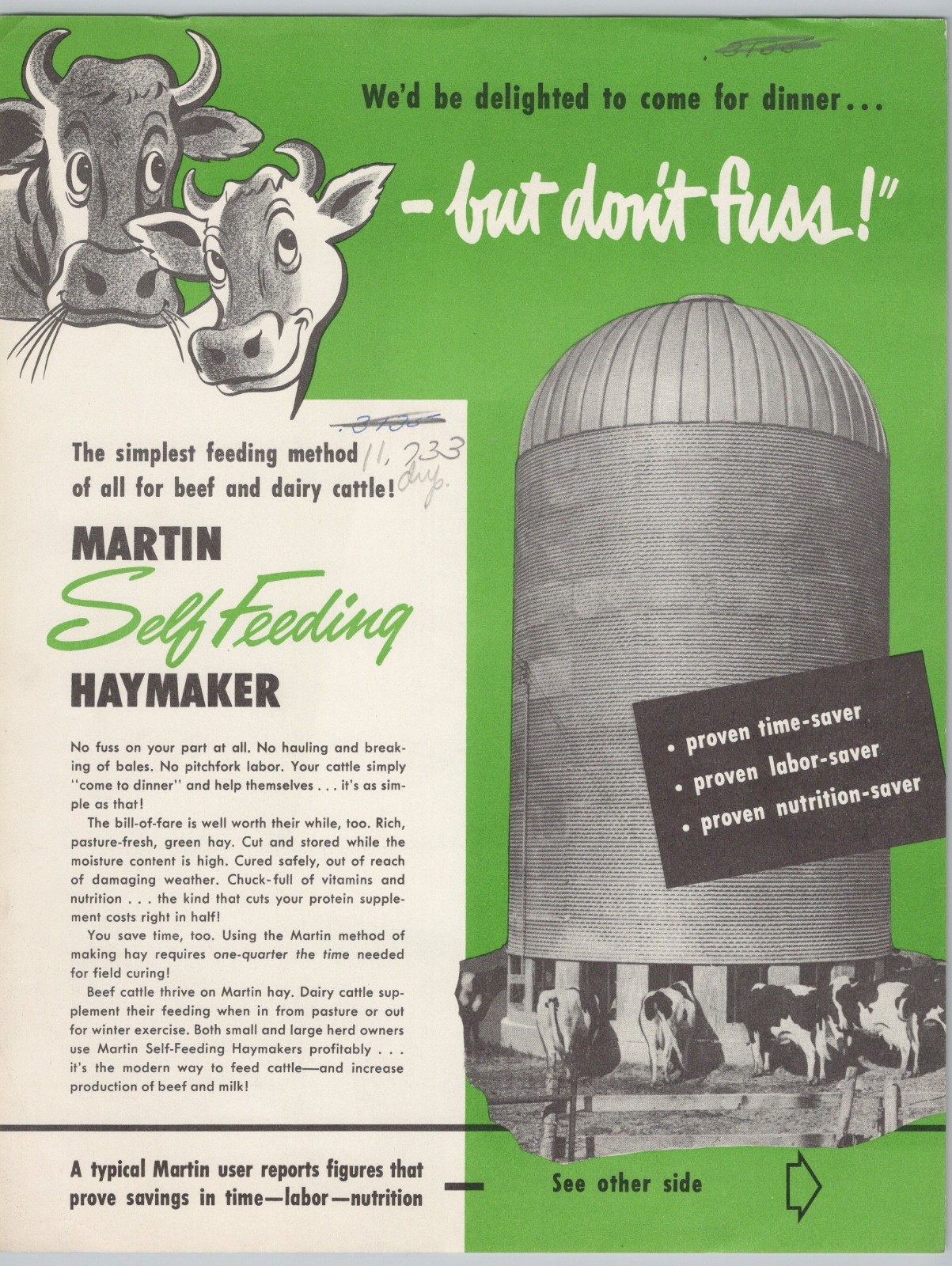 1949 Martin Self Feeding Haymaker Martin Steel Products Mansfield OH Flyer