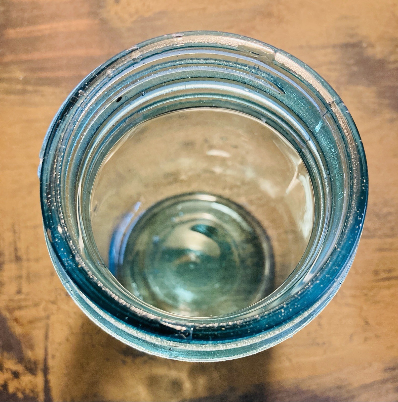 BLUE PINT C.1923 BALL “PERFECT MASON” JAR #4~5.25”H IN VG CONDITION