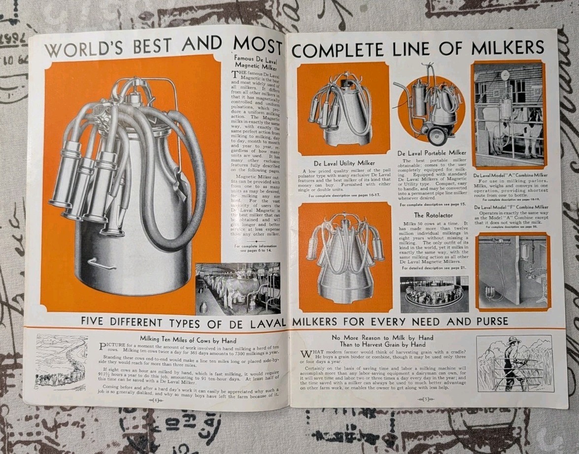 De Laval Milkers 1939 Dairy Equipment Brochure Rotolactor Milking Machines