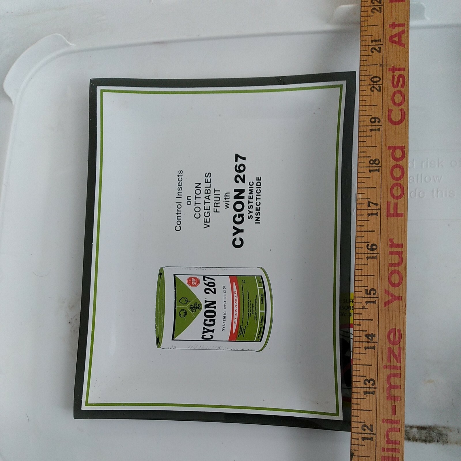 CYGON 267 Insecticide Advertisement On Rectangle Glass Plate
