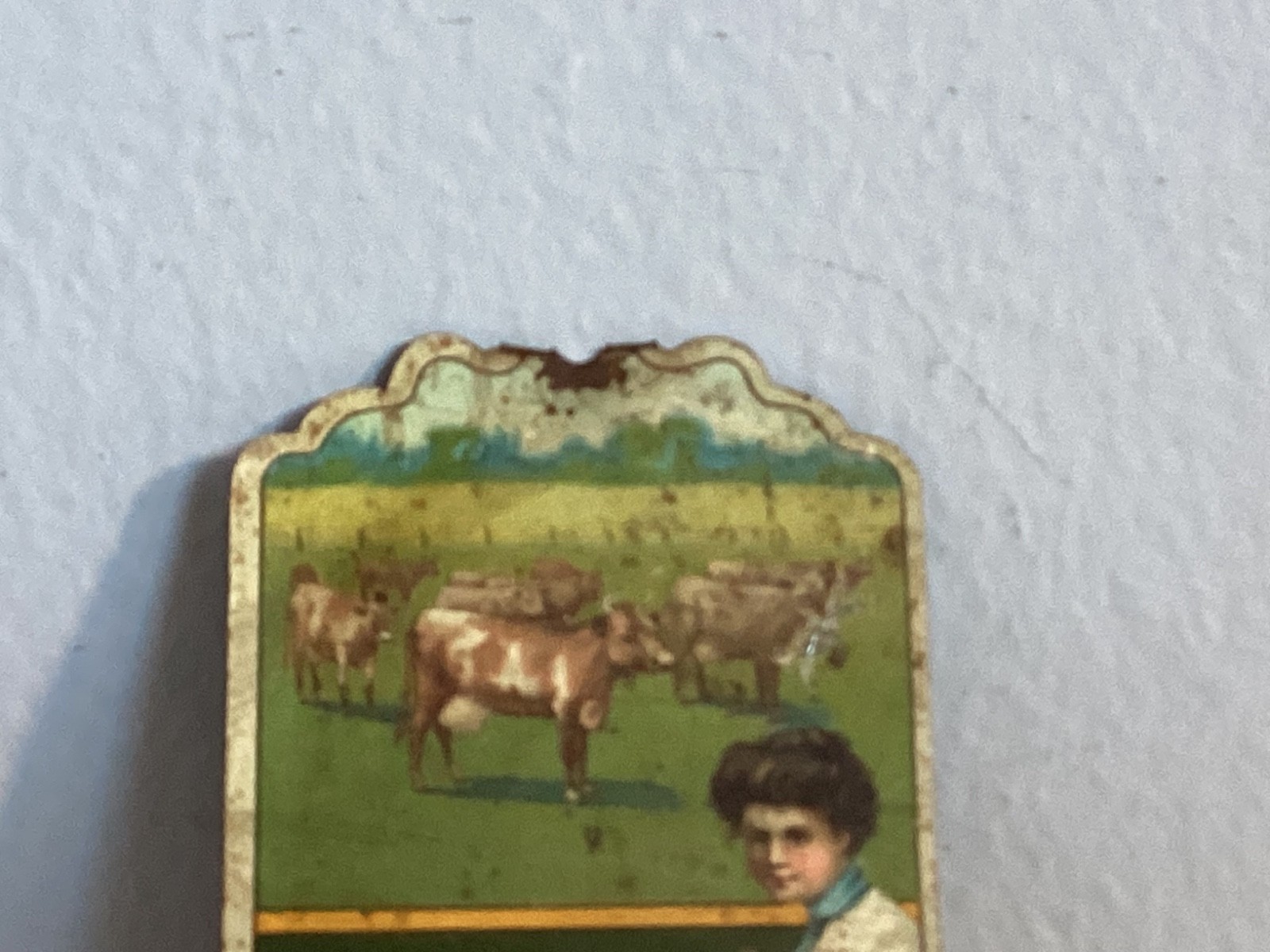 ANTIQUE SHARPLES TUBULAR CREAM SEPARTORS CO. MATCH HOLDER TIN MUST SEE NO RES