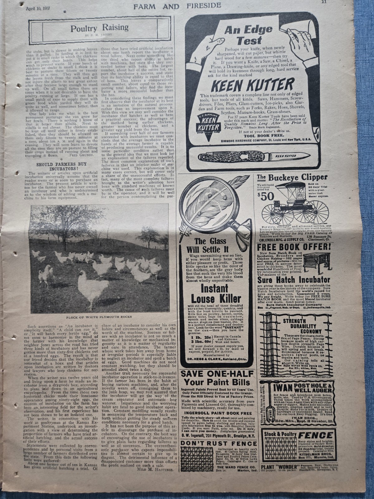Farm & Fireside Newspaper April 10 1907 Articles Ads Fashion News Humor