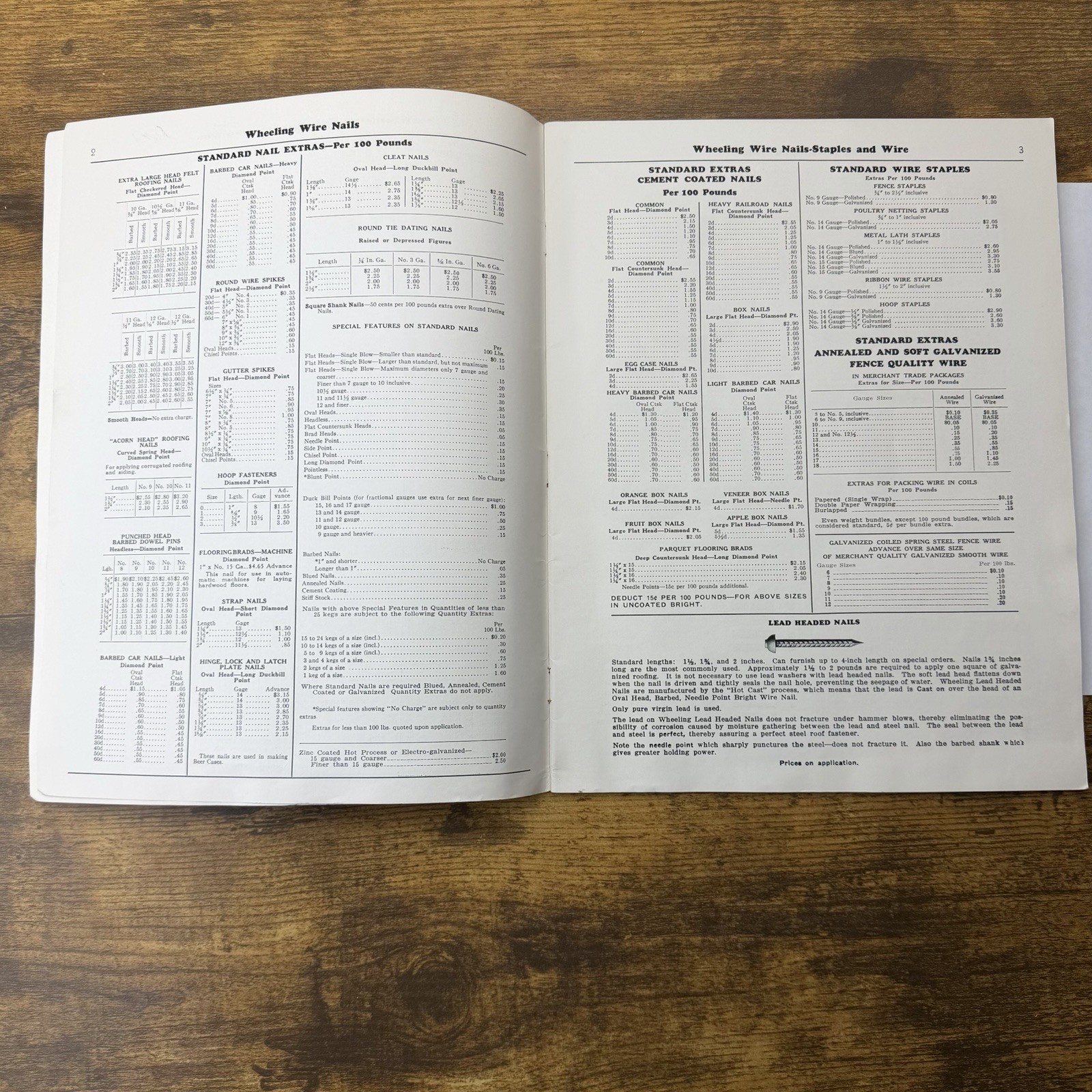 1940 Wheeling Corrugating Catalog Price List Wire Fencing Barbed Nails Cop-R-Loy