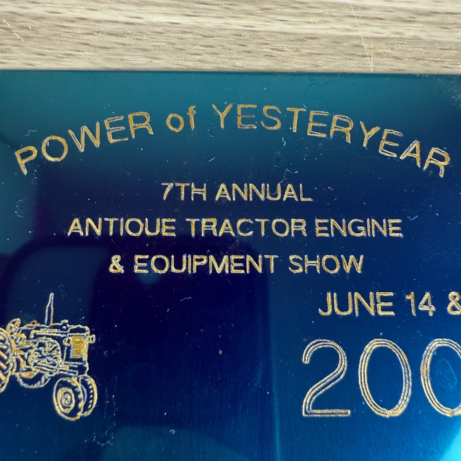 Metal Plaque Tractor Engine Show Power Yesteryear 2008 Bowling Green Ohio Museum