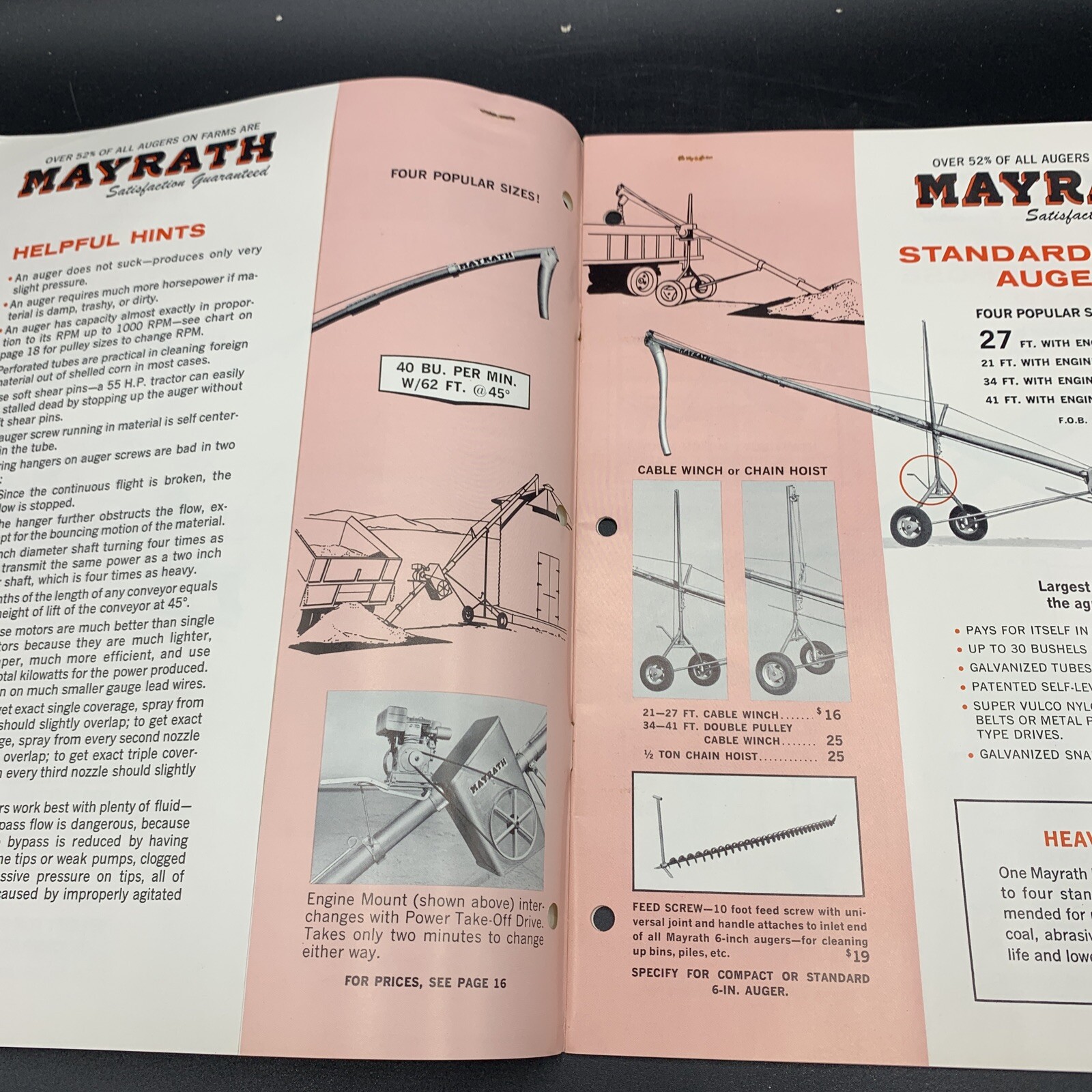 Original 1966 Mayrath Company Farm Equipment Brochure-W/Cover Sheet Compton IL