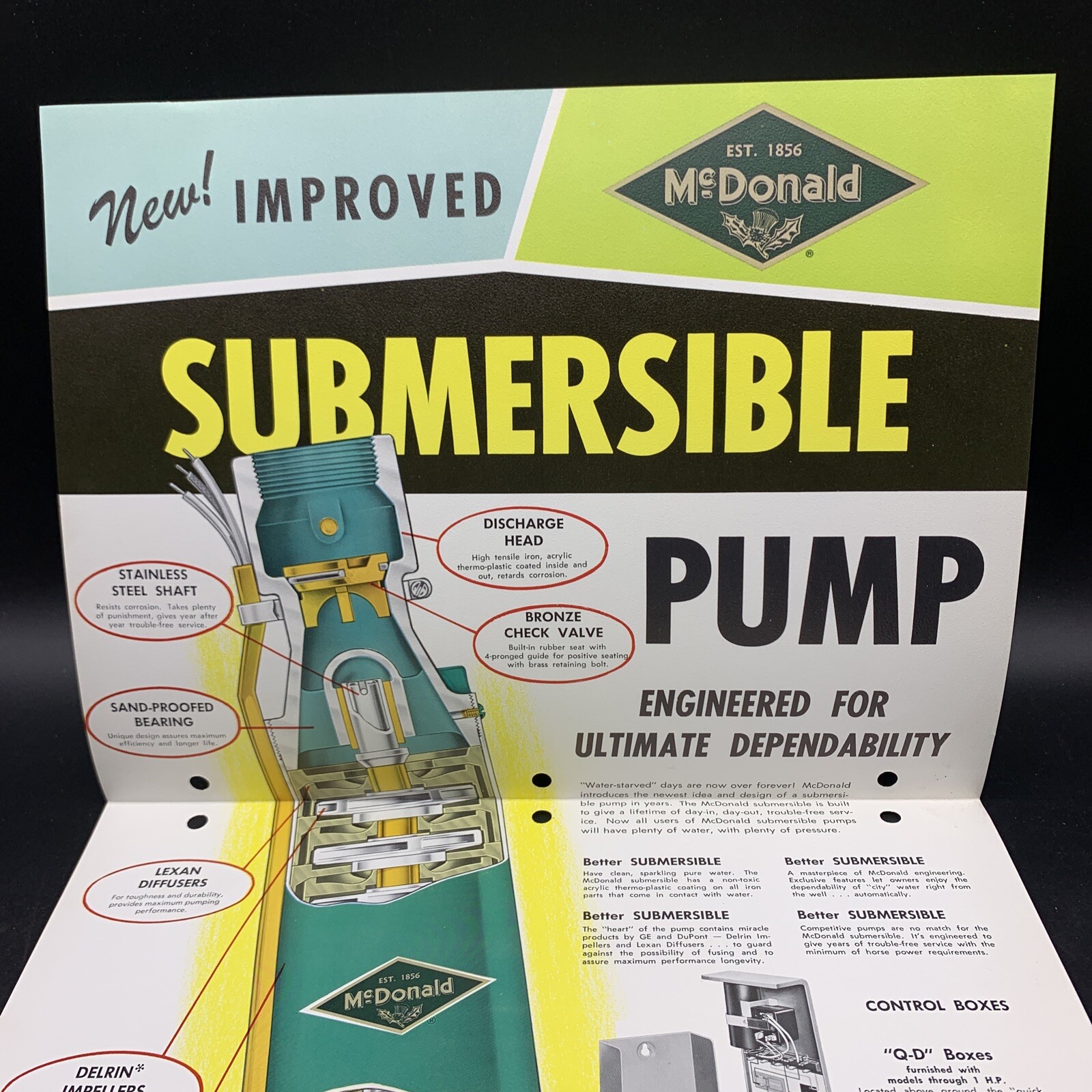 Vintage A.Y. McDonald Mfg Submersible WINDMILL Pumps Sales Brochure-Full Color