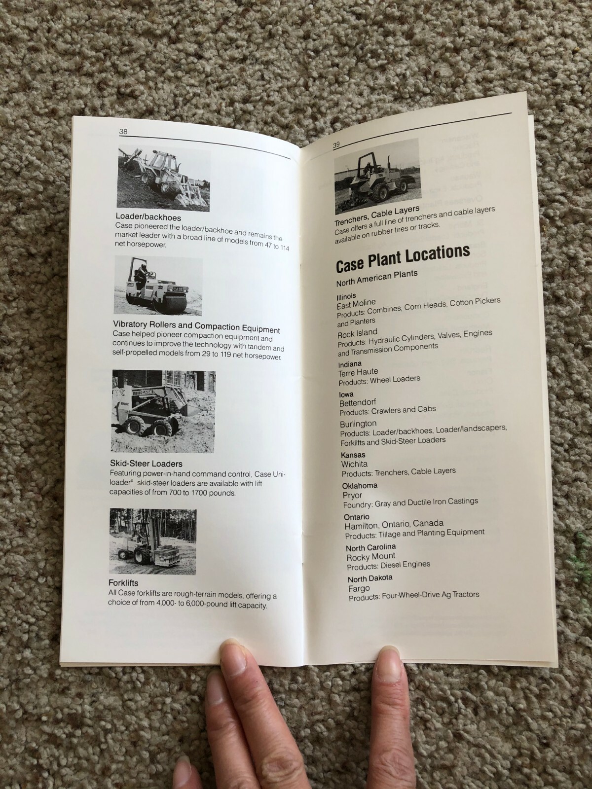 1986 Case Historical Summary factory catalogue.