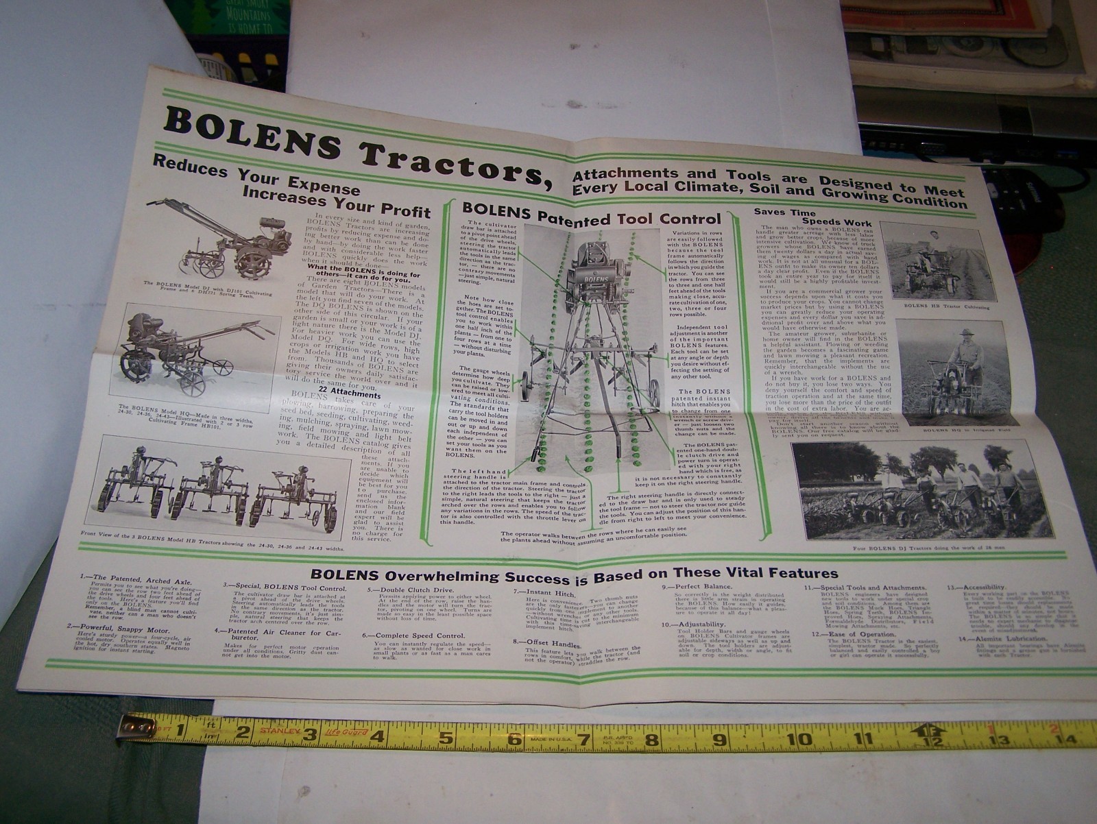 BOLENS Walk Behind Garden Tractor Briggs Stratton Engine Sales Poster Hit Miss