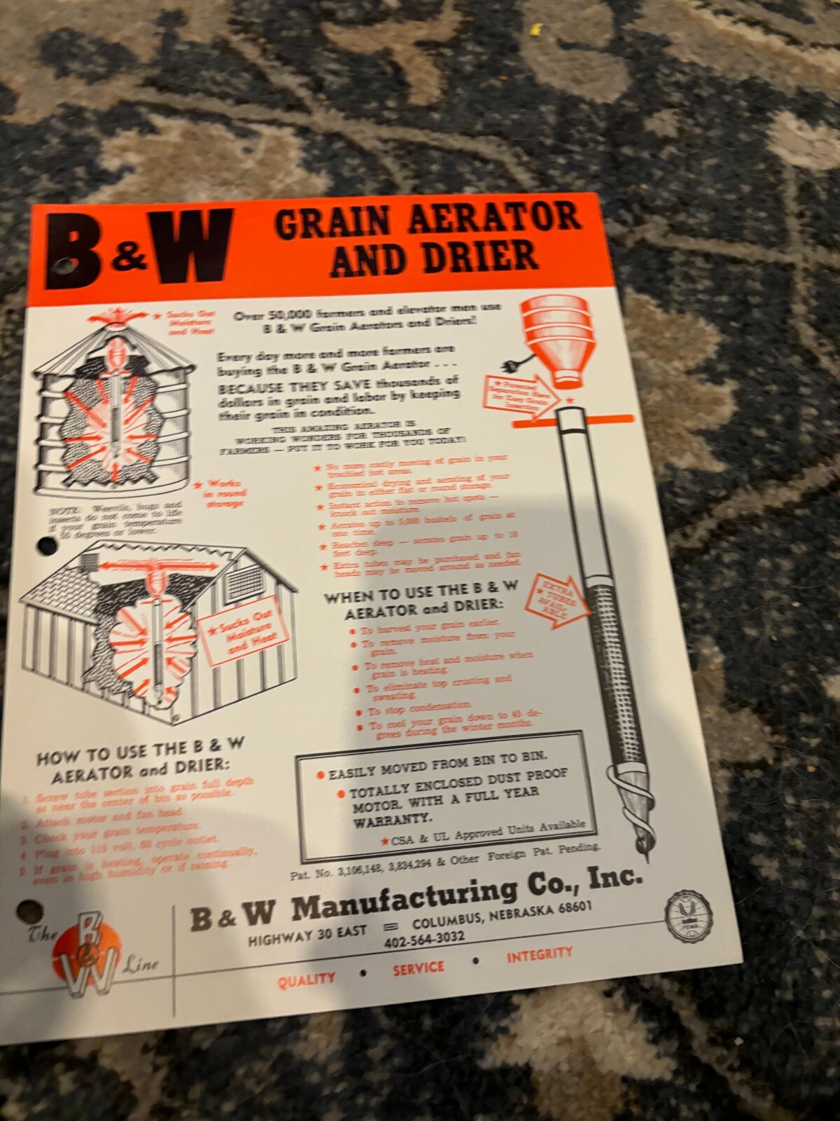 B&W Grain Aerator & Drier Brochure FCCA24