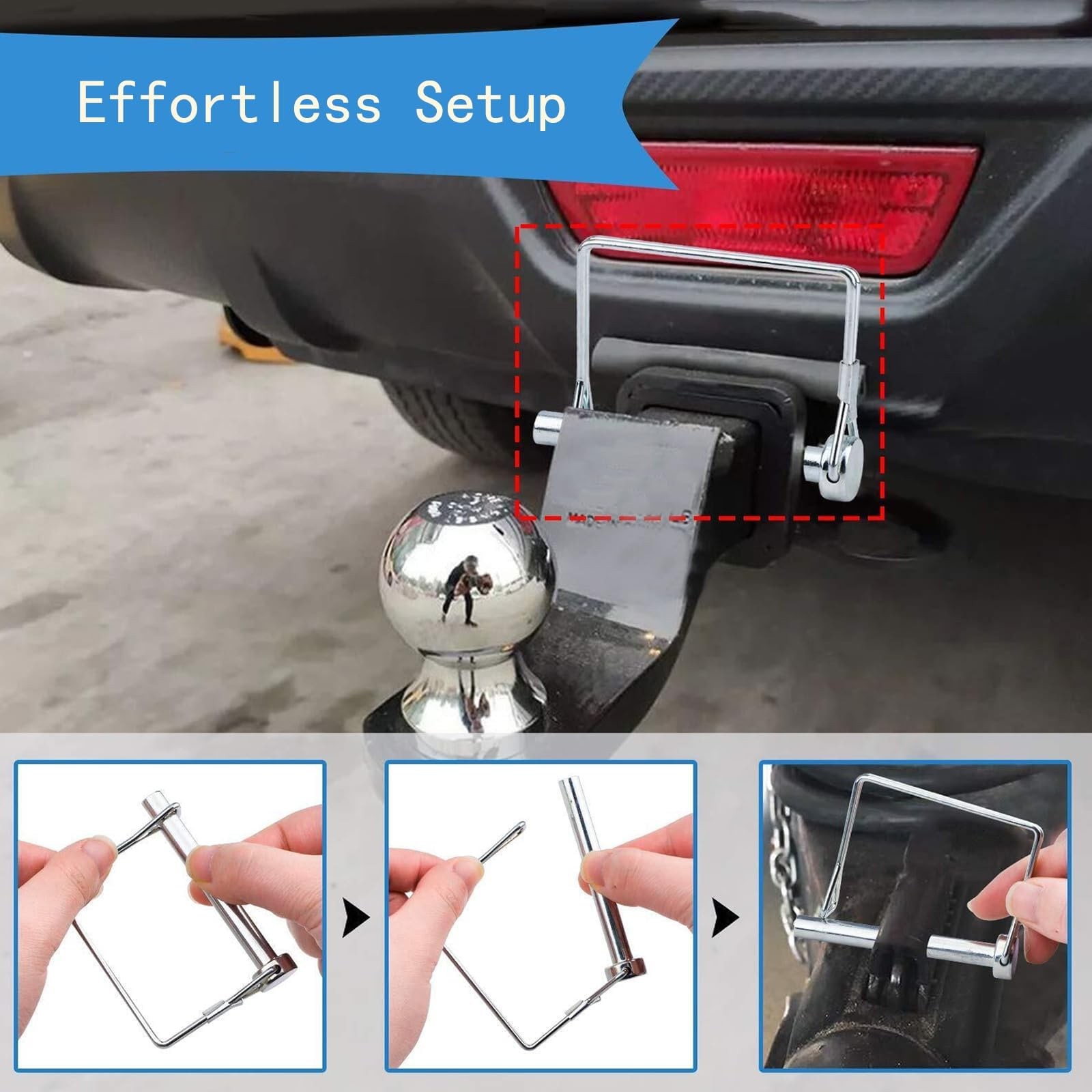 8 Pack Trailer Coupler Pin 3/8x4in Towing Hitch Pin Heavy Duty Wire Lock Pin …