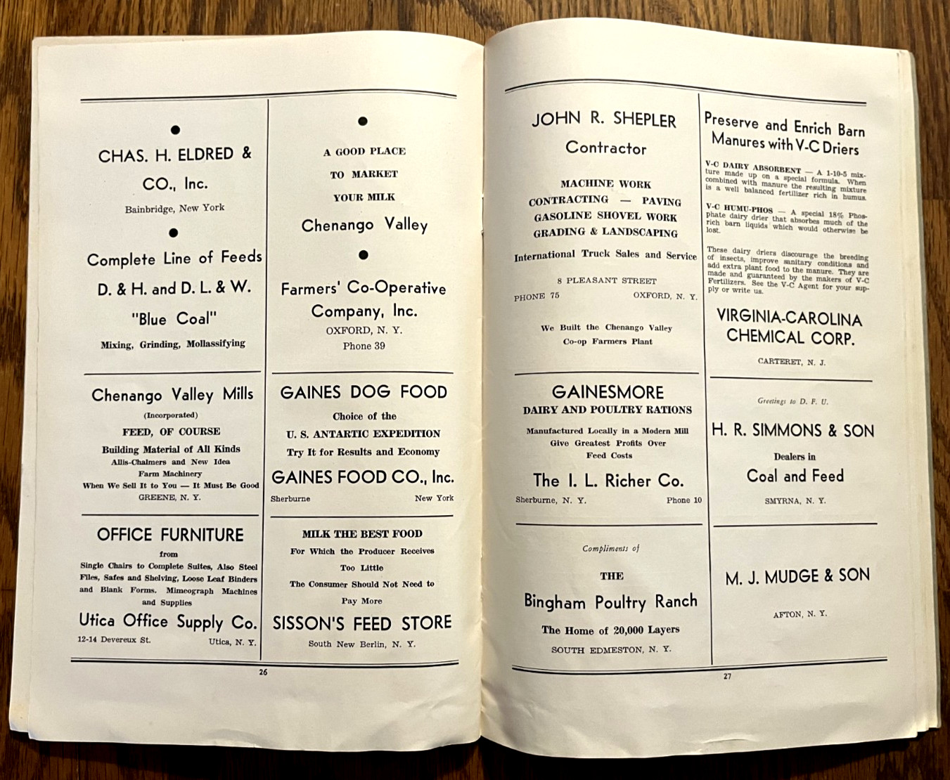 Dairy Farmers Union DFU 1940-41 Journal NYS Milk Plant & County photos local ads