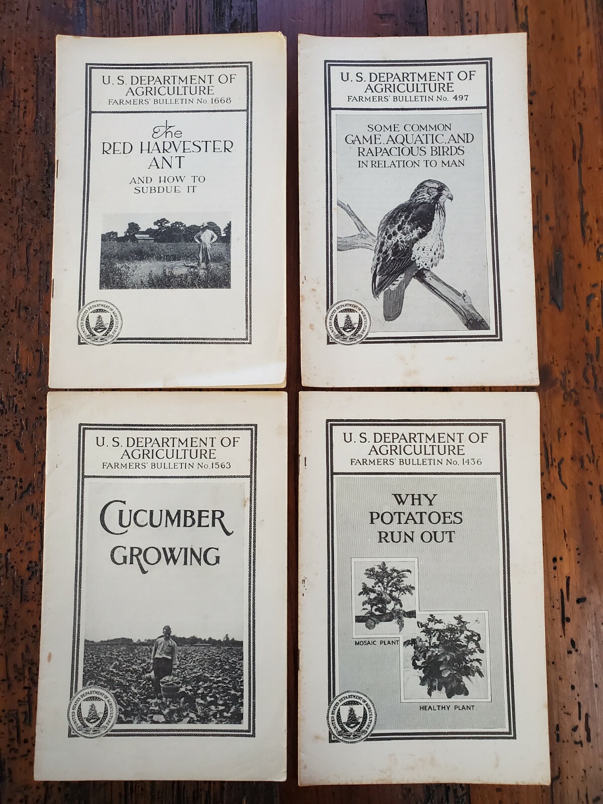 US Vintage Department of Agriculture Farmers Bulletin Lot of 4 Different (DA1)